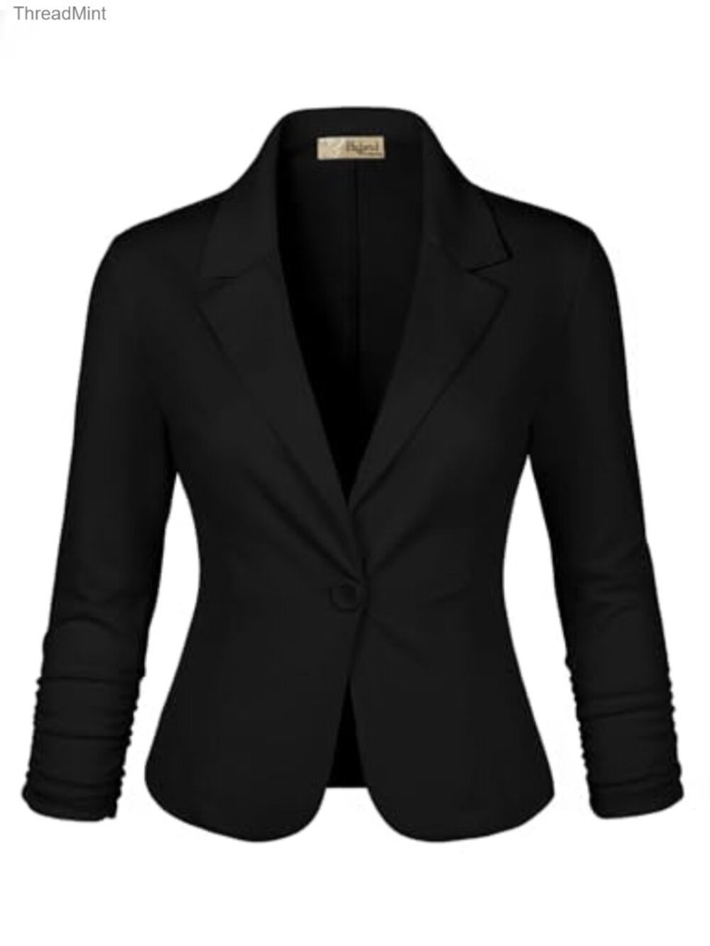 Ponte Cardigan Blazer 3/4 Sleeve Notch Collar Office Women's Suit Jacket